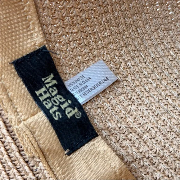 Magid Hats Paper Straw Convertible Sun Hat with Leopard Print Band - Picture 6 of 8